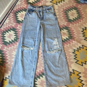 high waisted ripped jeans